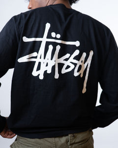 Stussy Basic Long Sleeve Black T-Shirt (M)