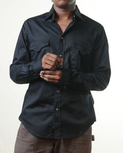Versace Black Slim Fit Full Sleeve Shirt (S)