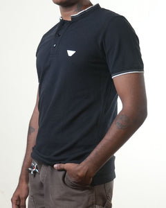 Emporio Armani Black Henleyneck T-Shirt (L)