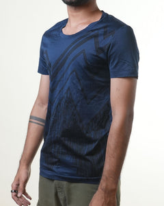 Versace Navy Blue Black Print T-Shirt (S)