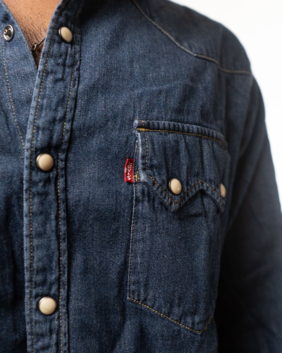 Levis Blue Slim Fit Denim Shirt (L)
