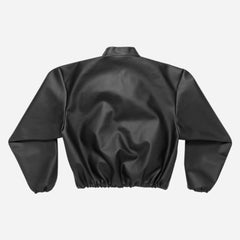 Yeezy by Kanye Black Stand Collar Faux Leather Jacket JC-05