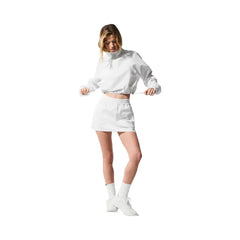 Alo Women's Cropped 1/4 Zip Alumni Pullover - White