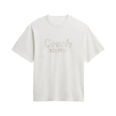 Coach Cursive Coach Embroidered T-Shirt In Organic Cotton White