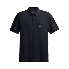 Coach Pocket Polo In Organic Cotton Navy