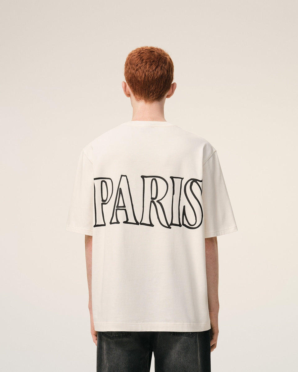 White Cotton Ami Paris Print T-Shirt
