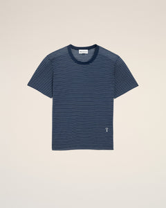 Blue Striped Cotton Ami De Coeur T-Shirt Women's