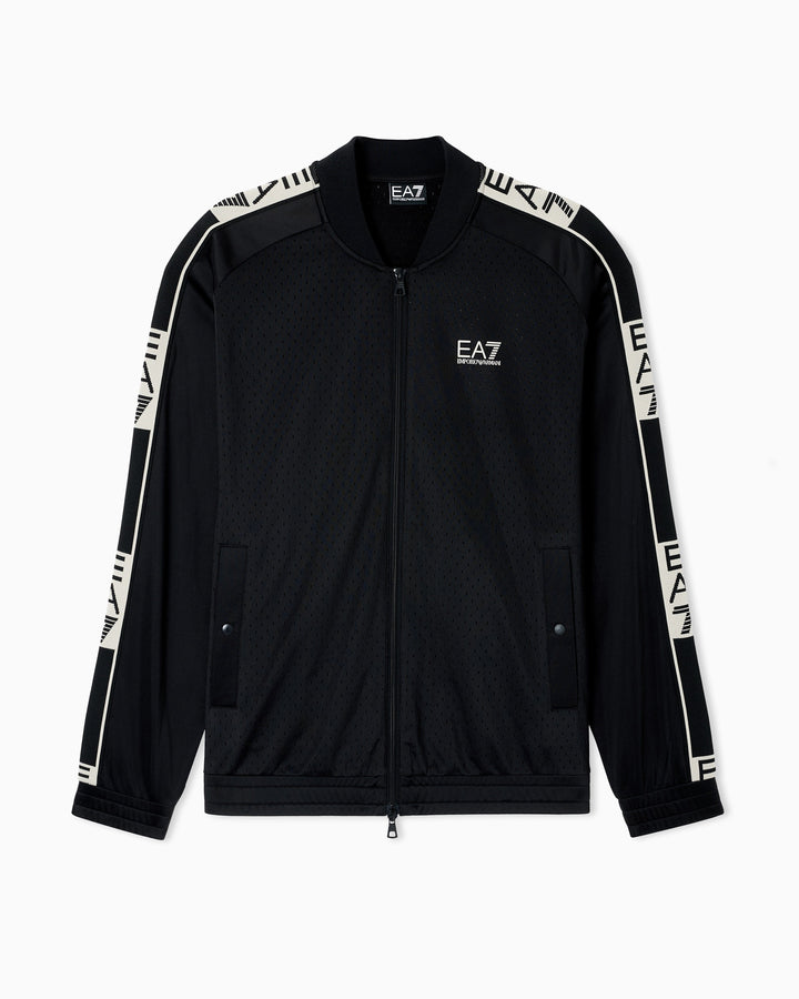 EA7 Graphic Series cotton zip-up sweatshirt