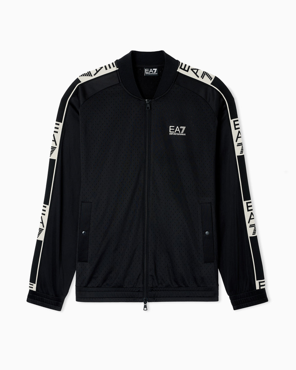EA7 Graphic Series cotton zip-up sweatshirt