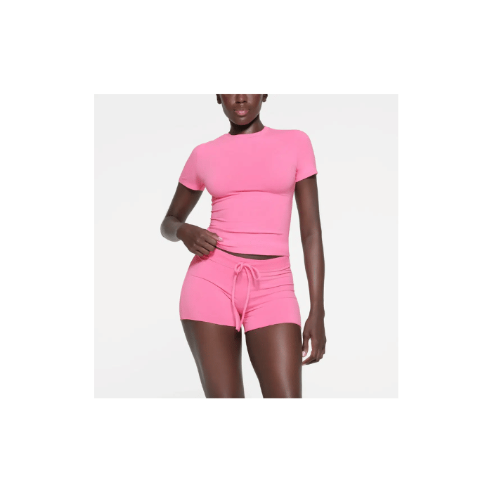 Skims Cotton Jersey Short Sugar Pink