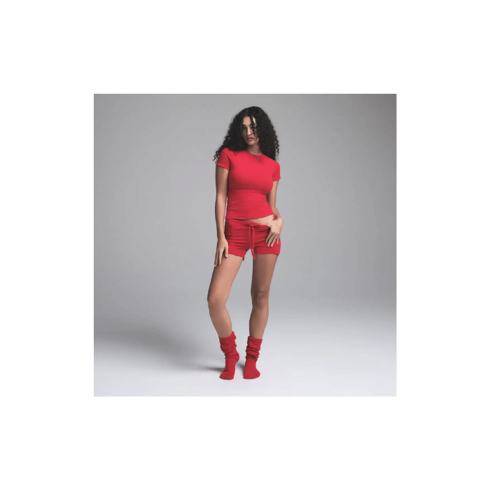 Skims Cotton Jersey Short Sugar Cranberry