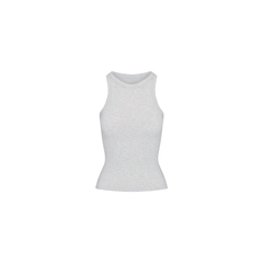 Skims Cotton Jersey Crew Neck Tank Light Heather Grey