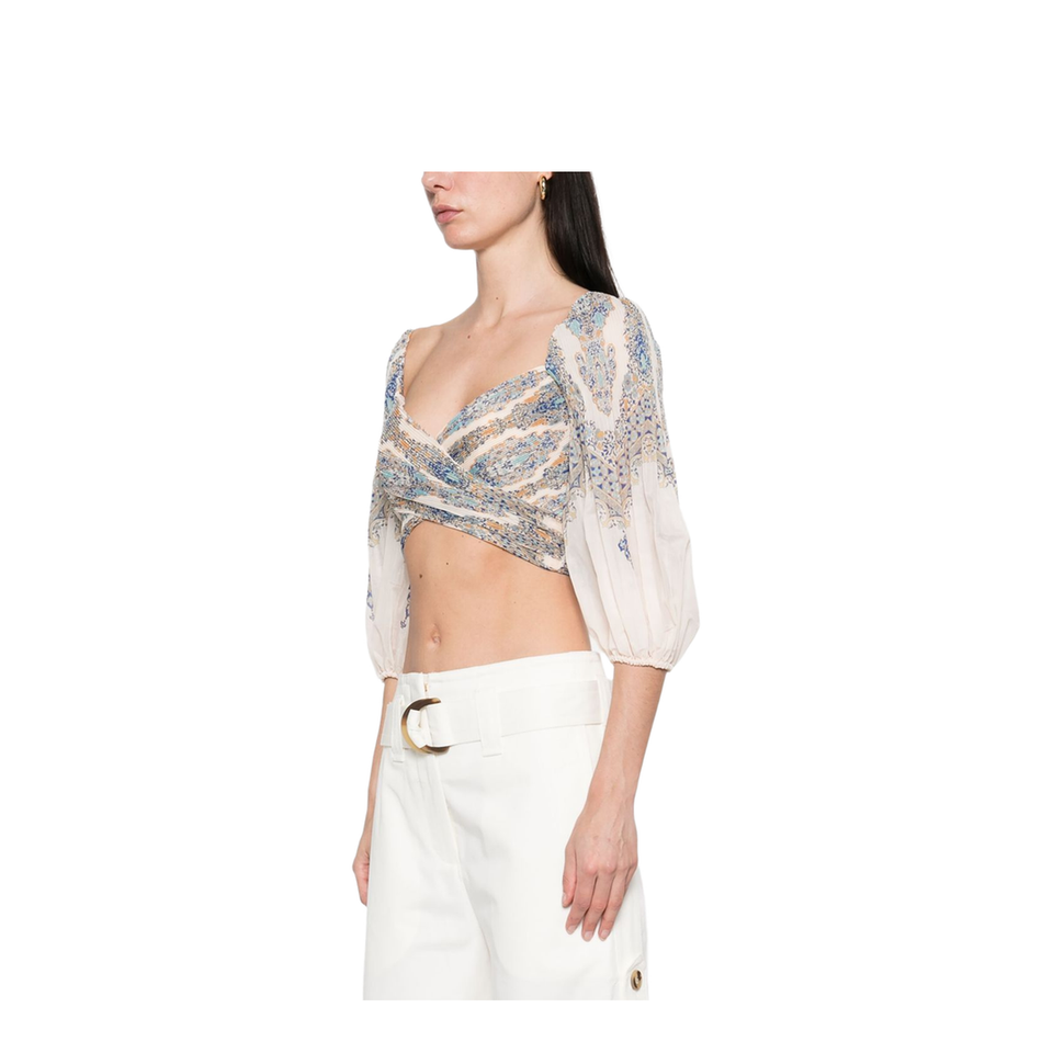 Pleated Bodice Blue Paisley Online