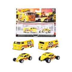 Hot Wheels Premium Car Culture Volkswagen T1 Panel Bus & Beetle 2-Pack Set