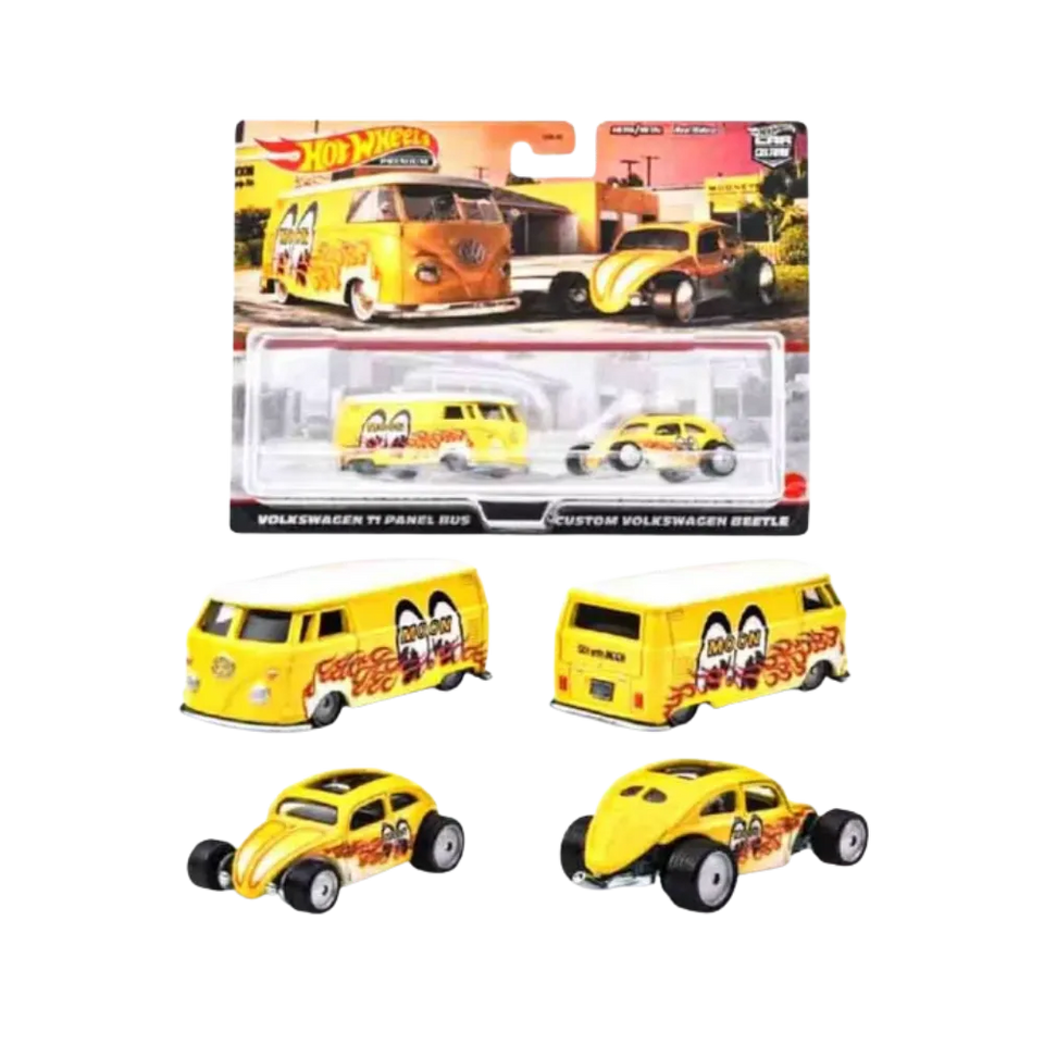 Hot Wheels Premium Car Culture Volkswagen T1 Panel Bus & Beetle 2-Pack Set