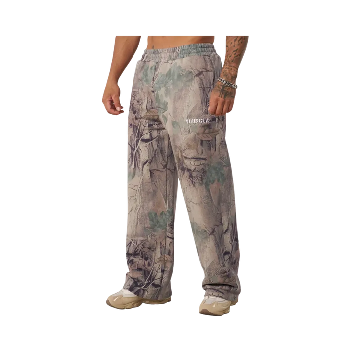 YoungLA Tree Camo Collection No Cuff Sweats Beige Tree Camo