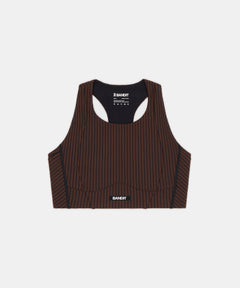 Bandit Womens Striped Cadence Longline Bra Cacao Black