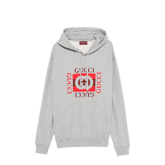 Printed Cotton Jersey Sweatshirt in Grey Mélange