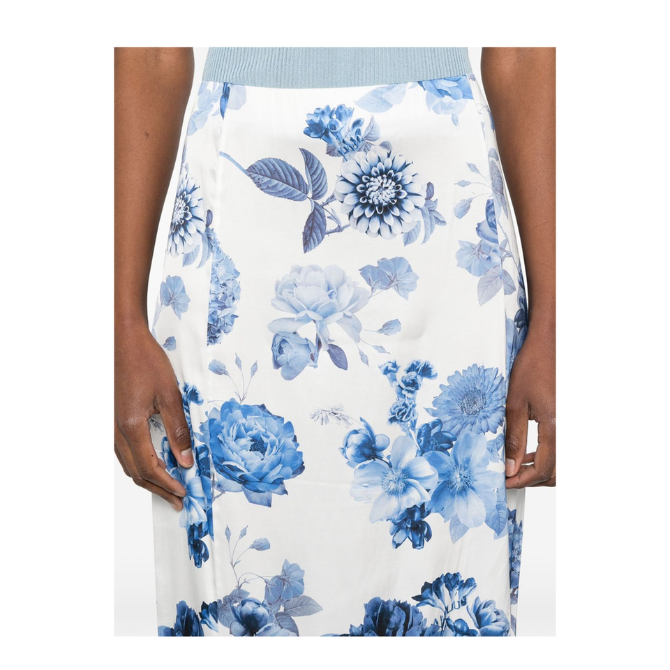 Floral Print Maxi Skirt In Multicolour