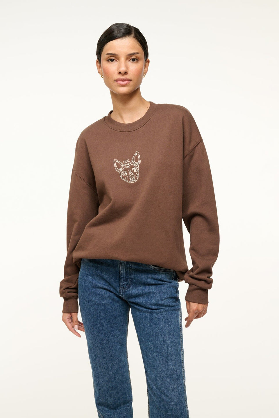 CUSTOM STAUD x C.BONZ OVERSIZED SWEATSHIRT BROWN