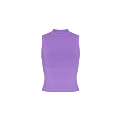 Skims Cotton Jersey Mock Neck Tank Ultra Violet