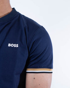 Hugo Boss x Matteo Berrettini Slim-Fit Stripes Polo T-Shirt (M)