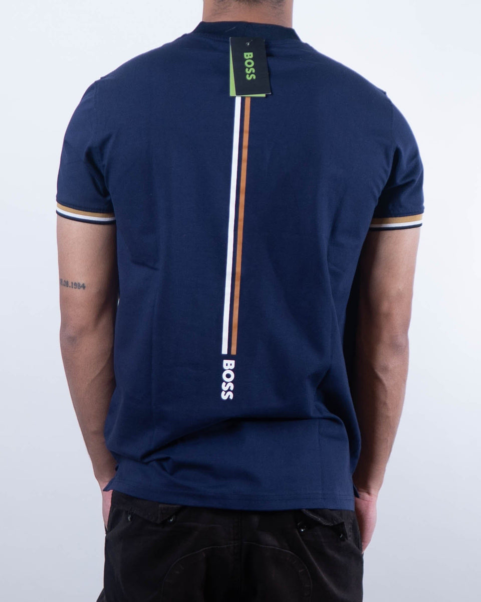 Hugo Boss x Matteo Berrettini Slim-Fit Stripes Polo T-Shirt (M)
