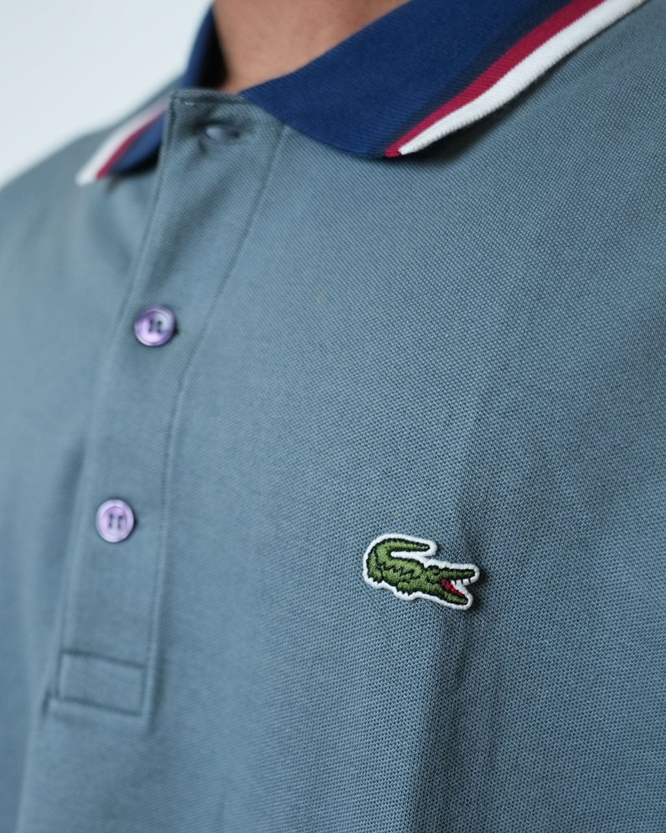 Lacoste Grey Polo Neck T-Shirt (XL)