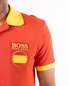 Hugo Boss Polo Shirt Paddy Flag Spain In Red (M)
