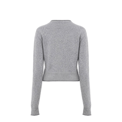 Grey Cardigan With Frontal Buttons Closure