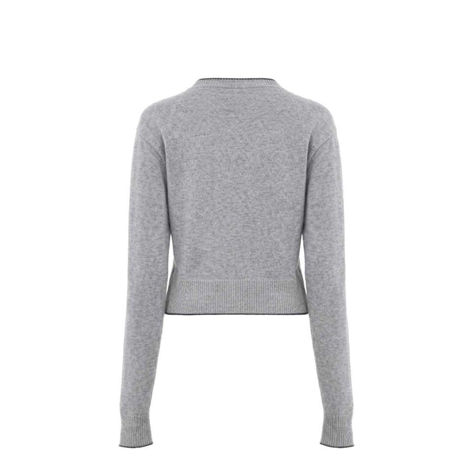 Grey Cardigan With Frontal Buttons Closure