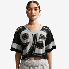 NIKE SPORTSWEAR OVERSIZED CROPPED JERSEY { BLACK LIGHT SMOKE