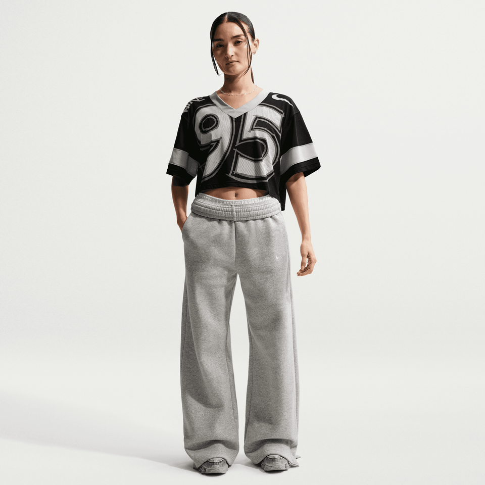 NIKE SPORTSWEAR OVERSIZED CROPPED JERSEY { BLACK LIGHT SMOKE