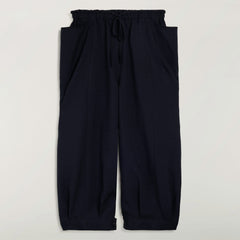 Y-3 CROPPED TOP FLARED SPORT UNIFORM TRACK PANTS { BLACK