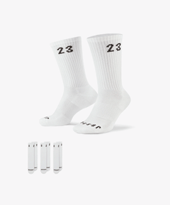 Jordan CREW SOCKS (3 PAIRS) { WHITE
