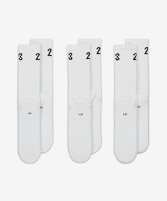 Jordan CREW SOCKS (3 PAIRS) { WHITE