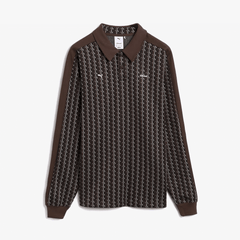 PUMA x JJJJOUND T7 LONGSLEEVE POLO { CHOCOLATE