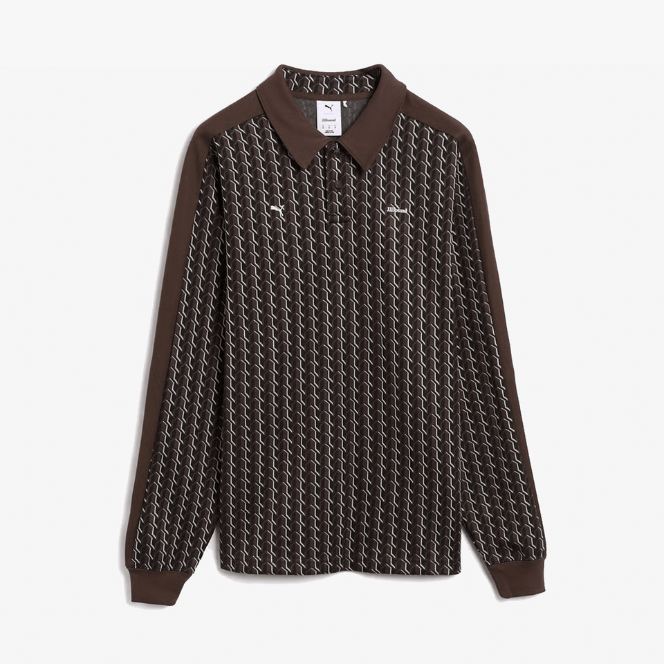 PUMA x JJJJOUND T7 LONGSLEEVE POLO { CHOCOLATE