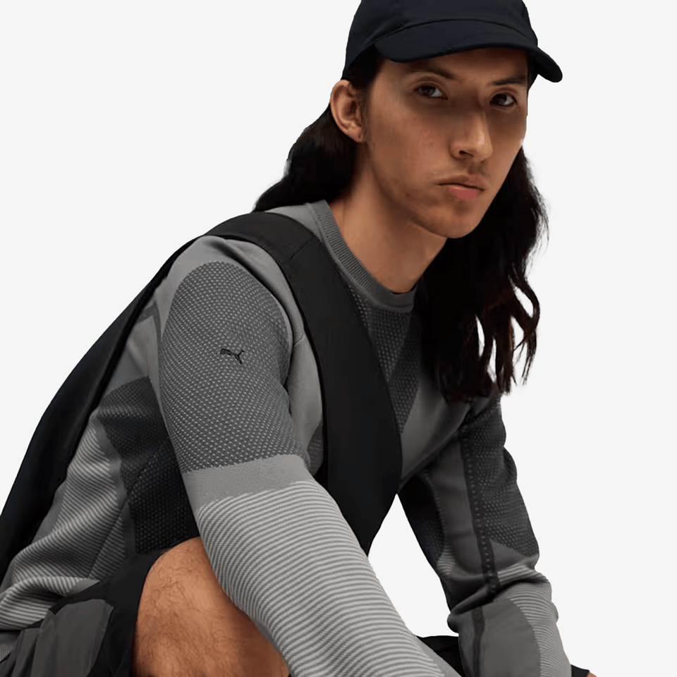 PUMA x SAN SAN GEAR KNIT SWEATER { COOL MID GRAY