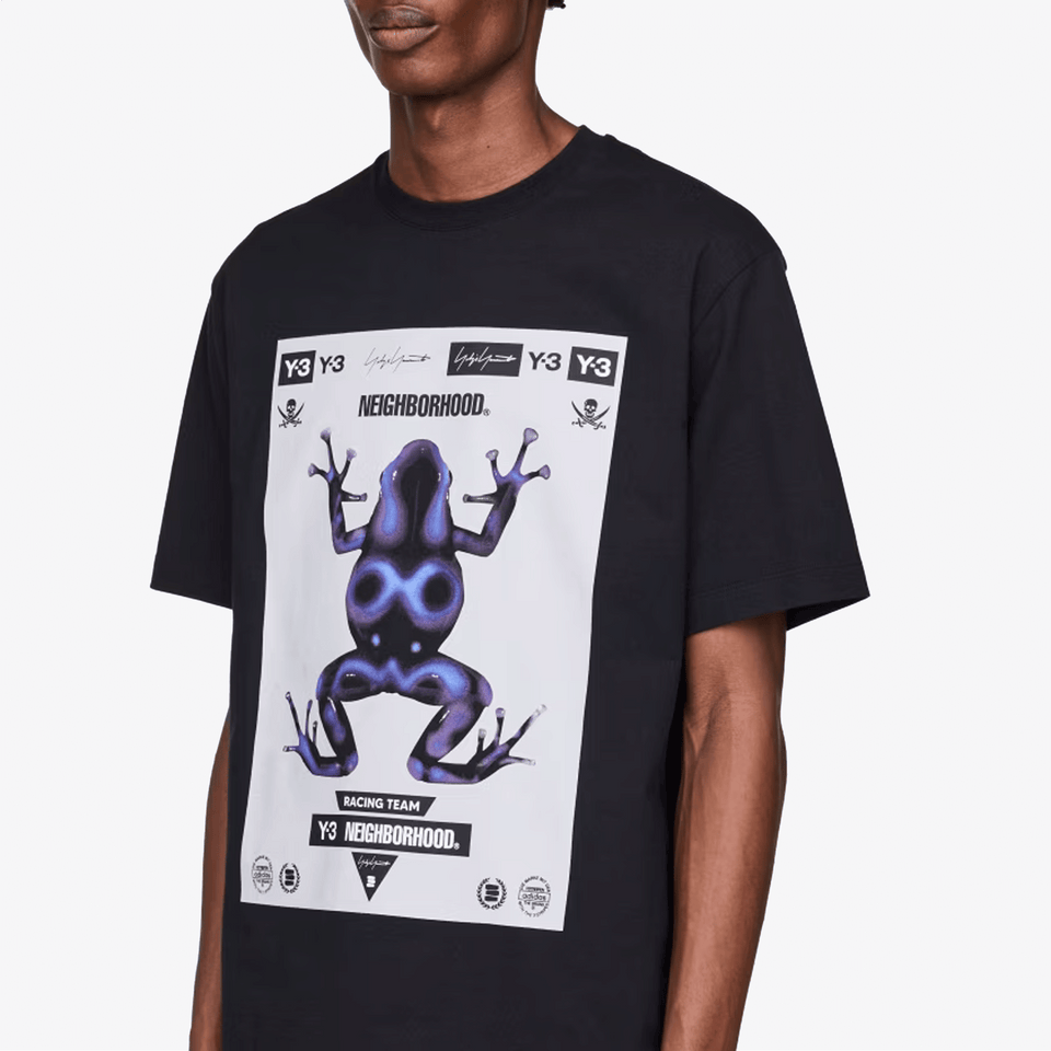 Y-3 NBHD GRAPHIC TEE { BLACK