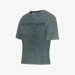 ALMOST GODS STONEWASHED ALMOST GODS T-Shirt IN GRANITE { GREY/CBLACK