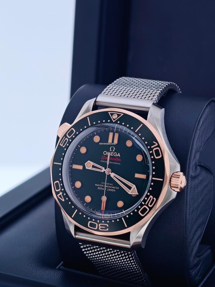 Omega Seamaster Diver 300 MBasel one Seamaster Diver 300m Titanium Bronze Gold Meshgreen titan strap 5 years international warranty