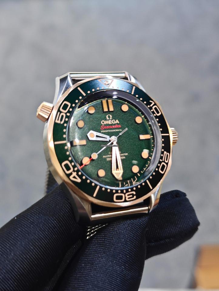 Omega Seamaster Diver 300 MBasel one Seamaster Diver 300m Titanium Bronze Gold Meshgreen titan strap 5 years international warranty