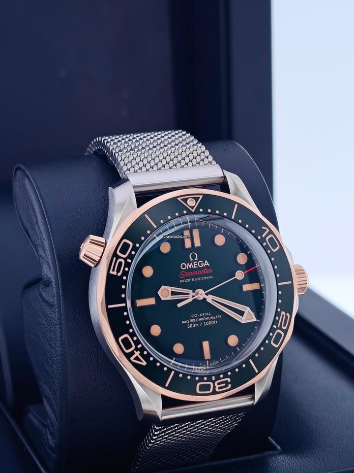 Omega Seamaster Diver 300 MBasel one Seamaster Diver 300m Titanium Bronze Gold Meshgreen titan strap 5 years international warranty