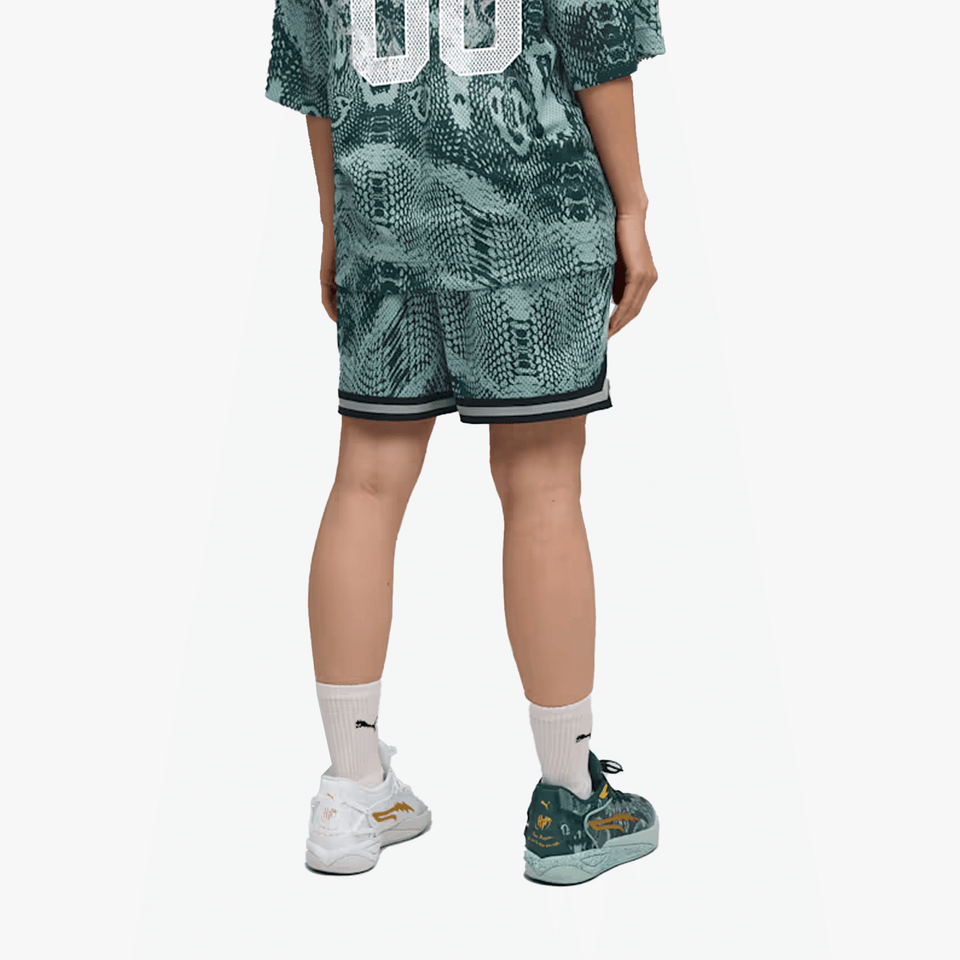 PUMA HOOPS x HARRY POTTER SHORTS { GREEN TERRAIN-AOP
