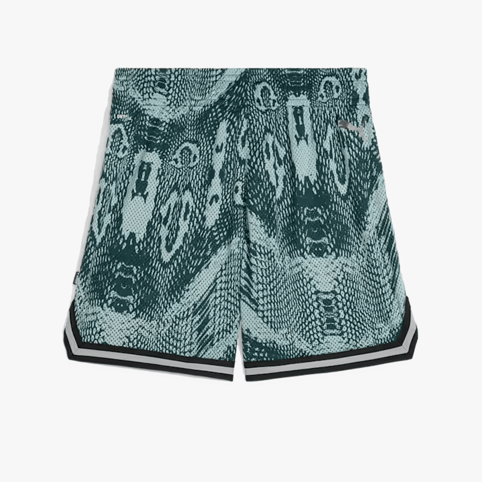 PUMA HOOPS x HARRY POTTER SHORTS { GREEN TERRAIN-AOP