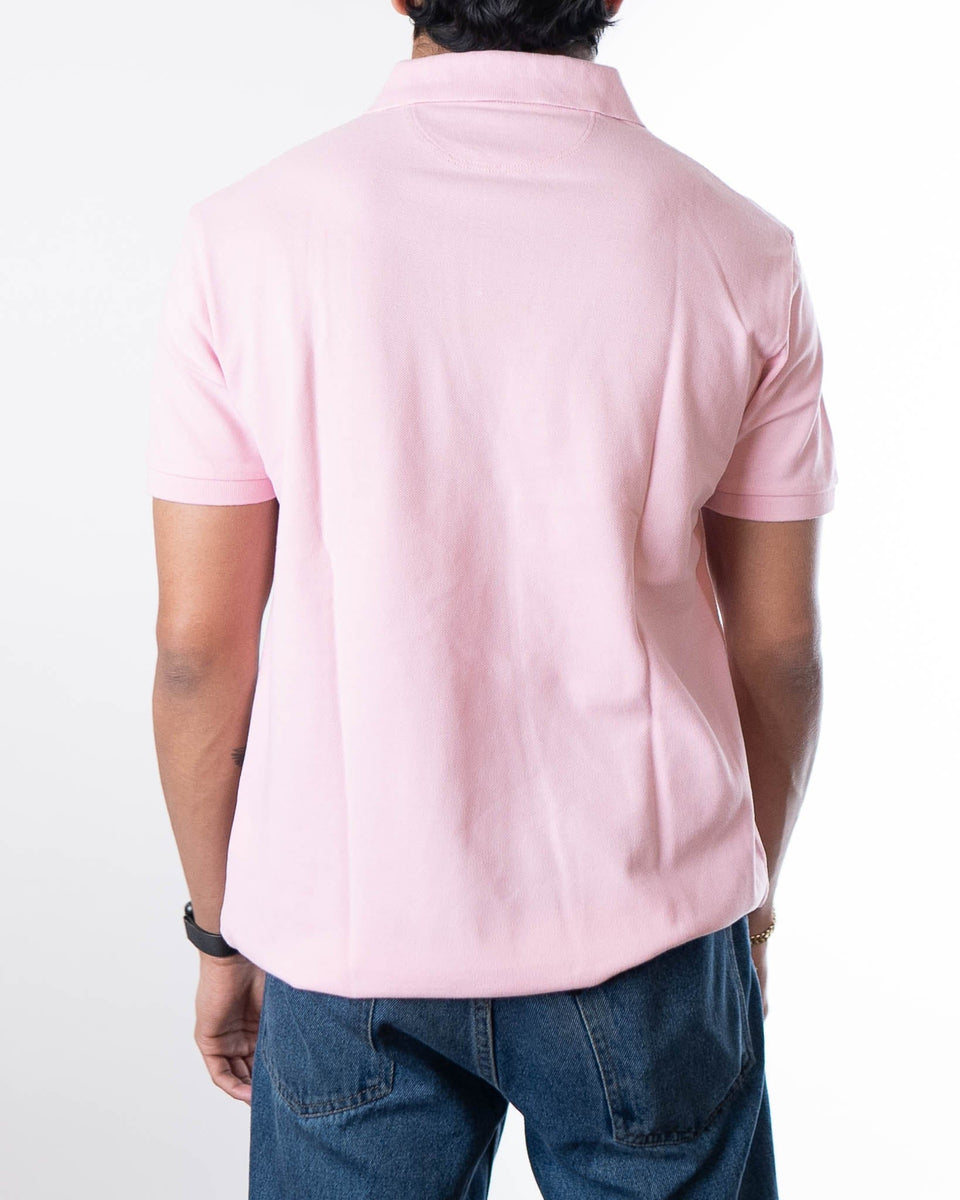Hackett Light Pink Solid Polo T-Shirt (M)