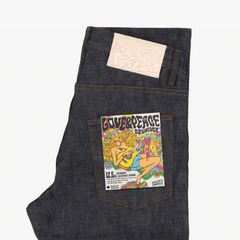 Naked & Famous WEIRD GUY - LOVE & PEACE SELVEDGE { BLUE