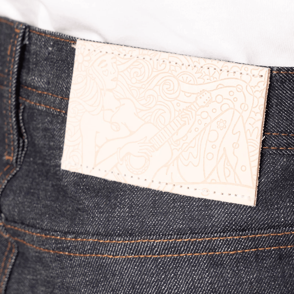 Naked & Famous WEIRD GUY - LOVE & PEACE SELVEDGE { BLUE