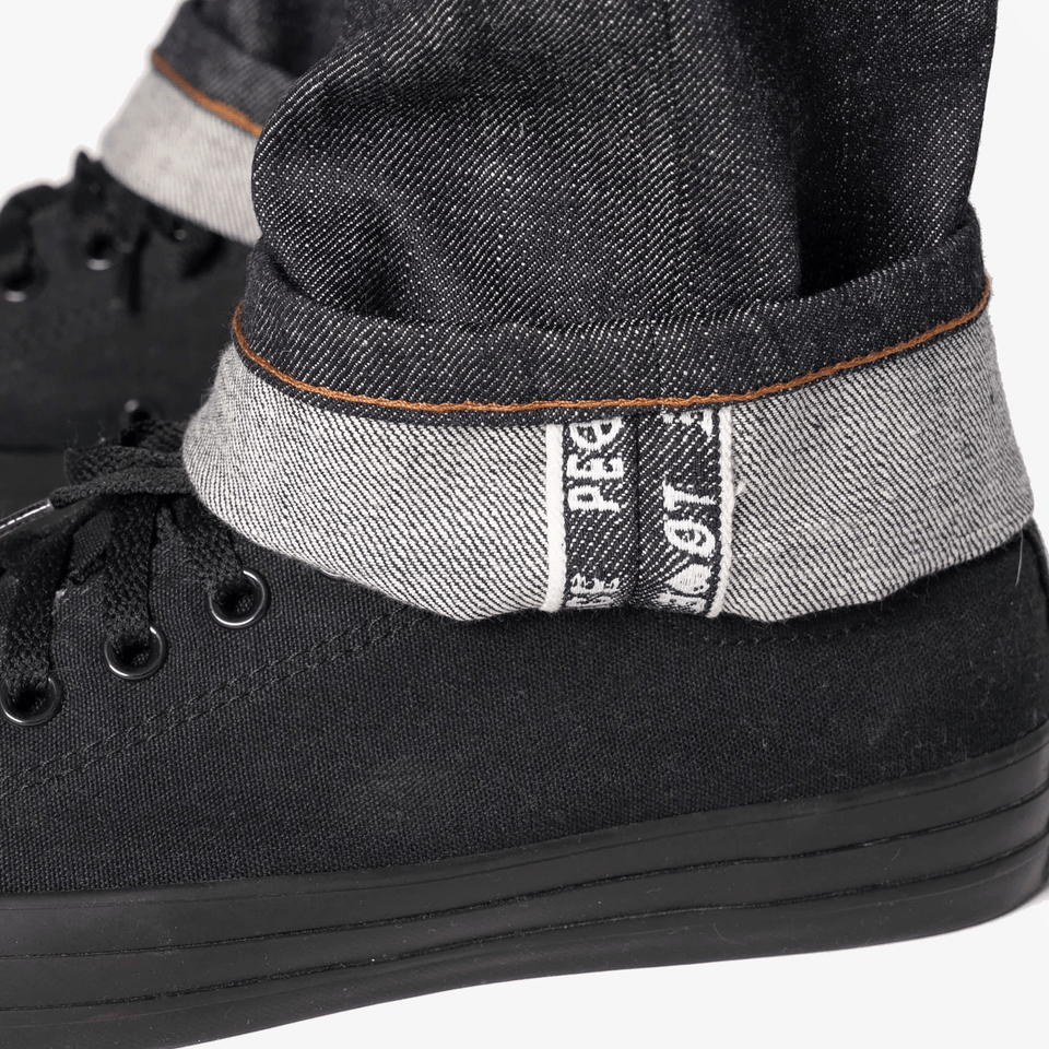 Naked & Famous WEIRD GUY - LOVE & PEACE SELVEDGE { BLUE
